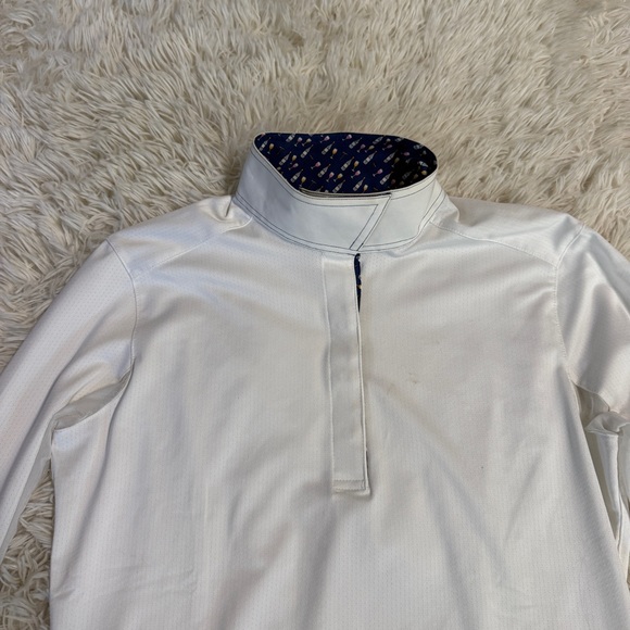 Women’s Medium White Essex Classics Long Sleeve Horseback Riding Show Shirt - Picture 2 of 6